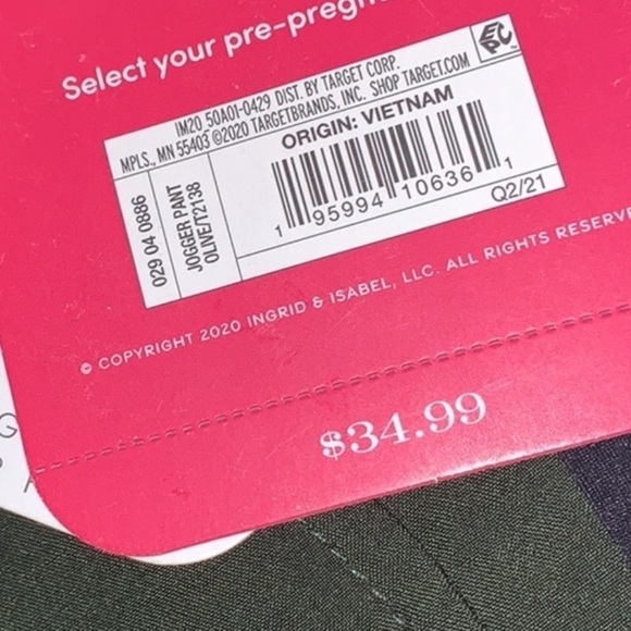 Isabel Maternity by Ingrid & Isabel Crossover Panel Joggers Pants- Green - Picture 12 of 12